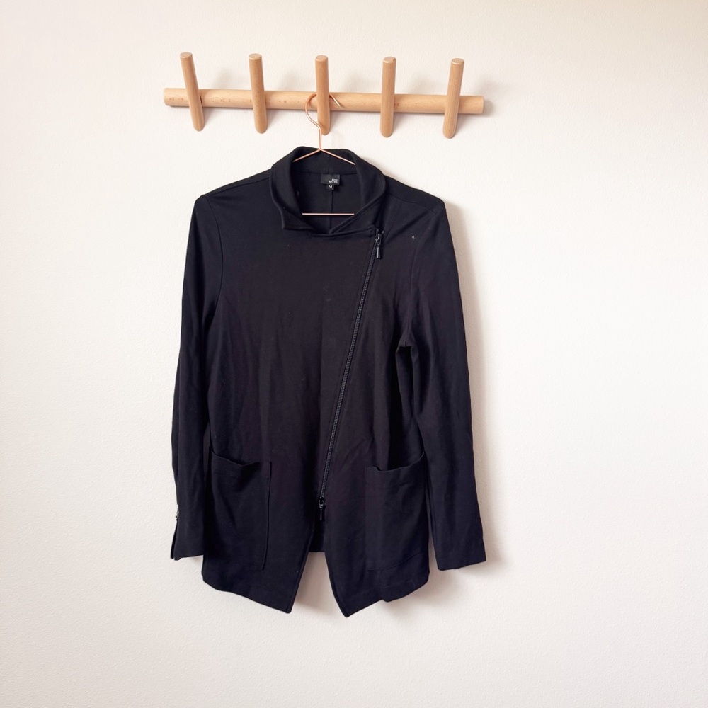 Lisa Bayne Black Asymmetrical Zip Jacket